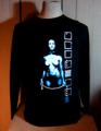 T-shirt homme noir. motif silhouette femme.